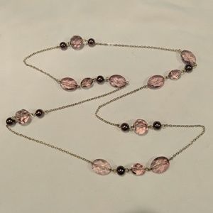 Gold & purple long necklace